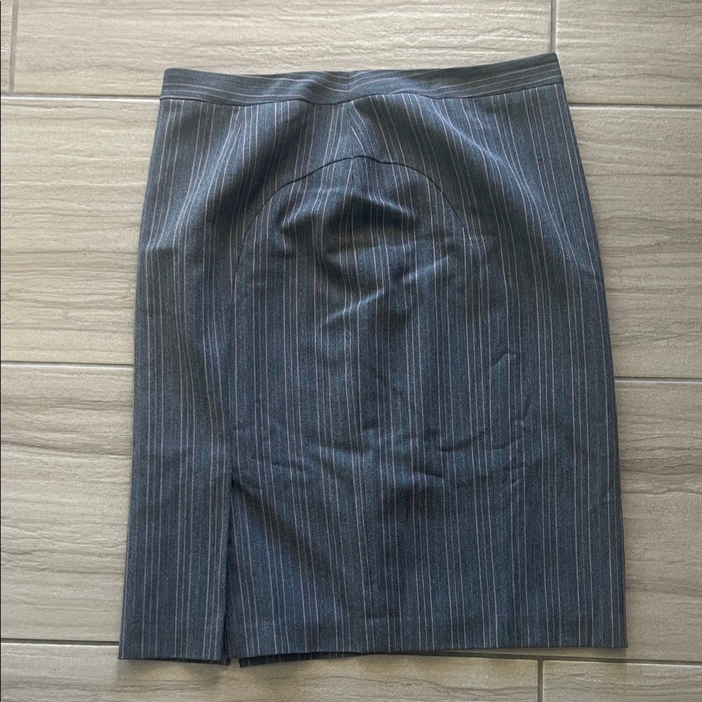 Apostrophe Contour Charcoal Pinstripe Pencil Skirt